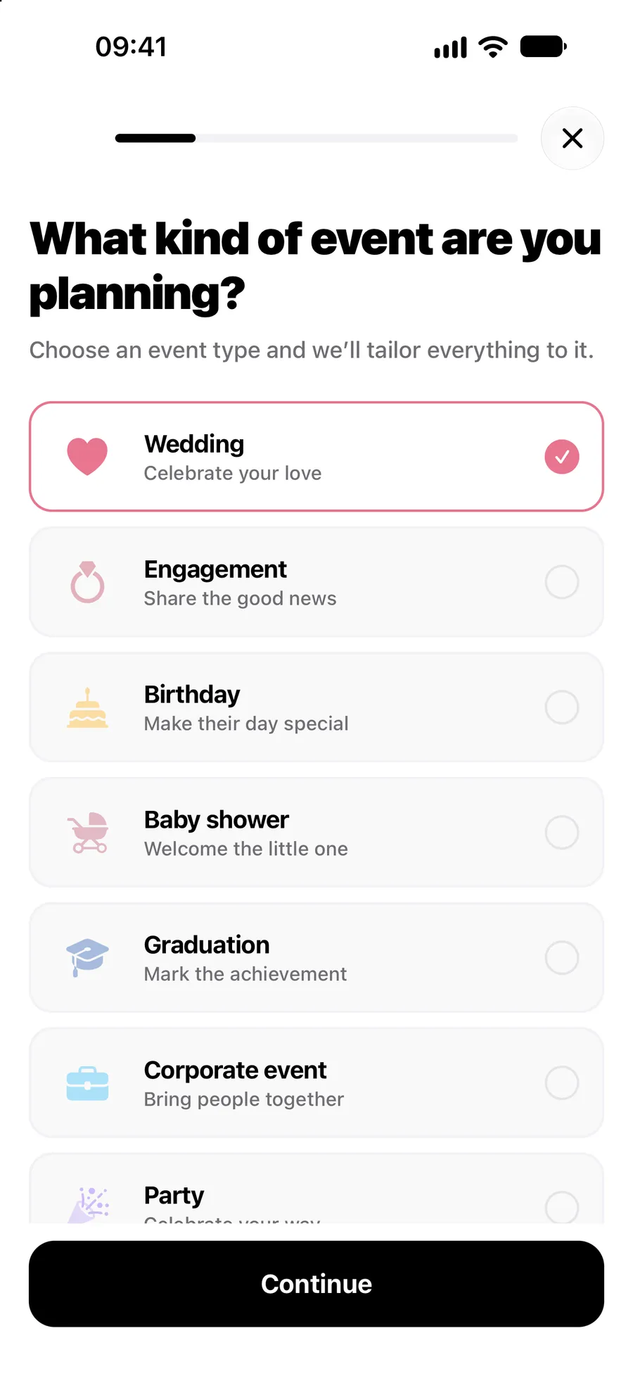 Creating an event in the Vowly Event app